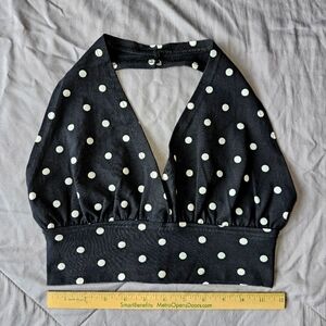 Dolka Dot Halter Crop Top Size M